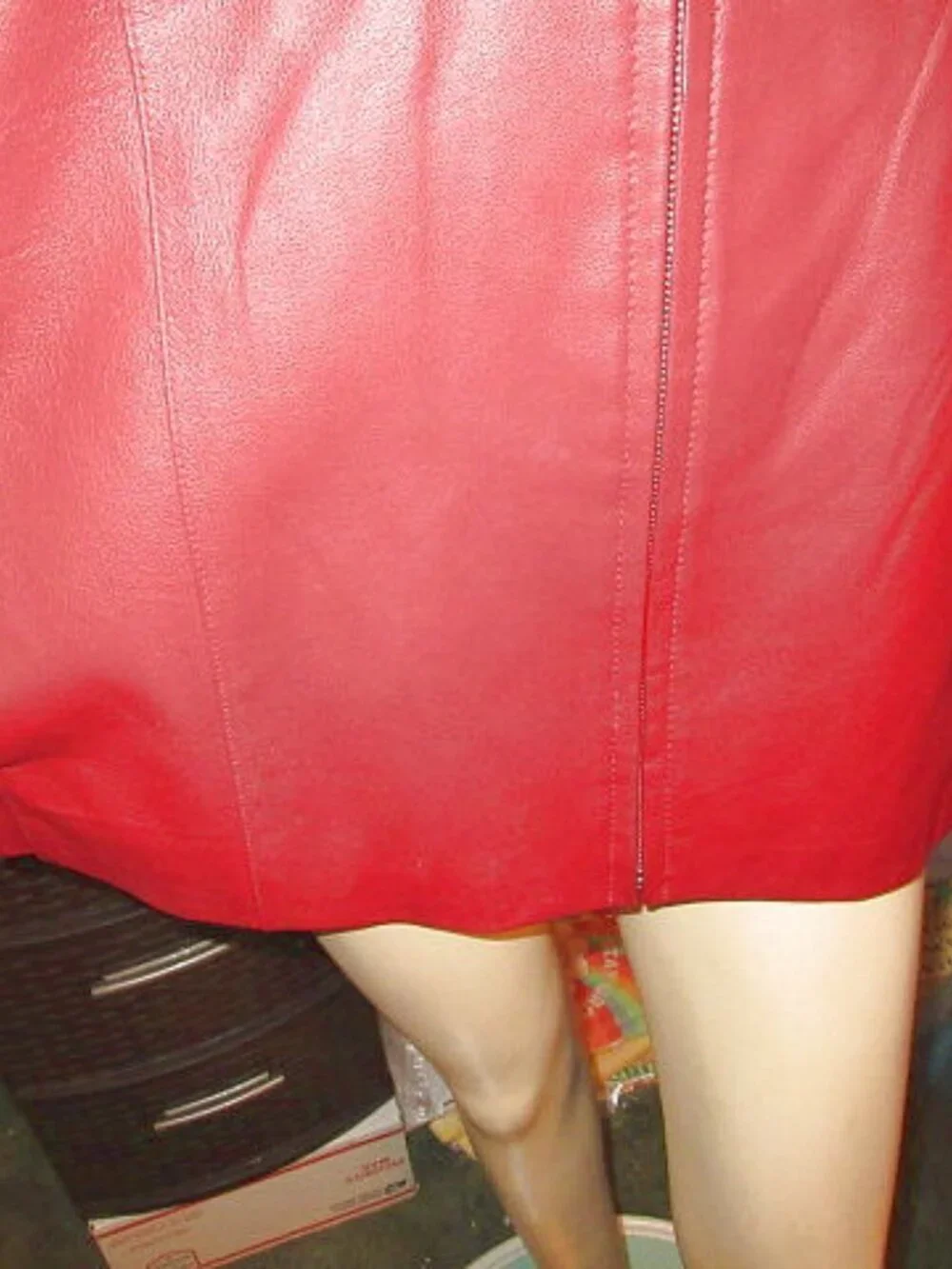 Vtg East 5th Red Nappa Leather Jacket Size 3X Pockets Car Coat Old Money 90s Y2K